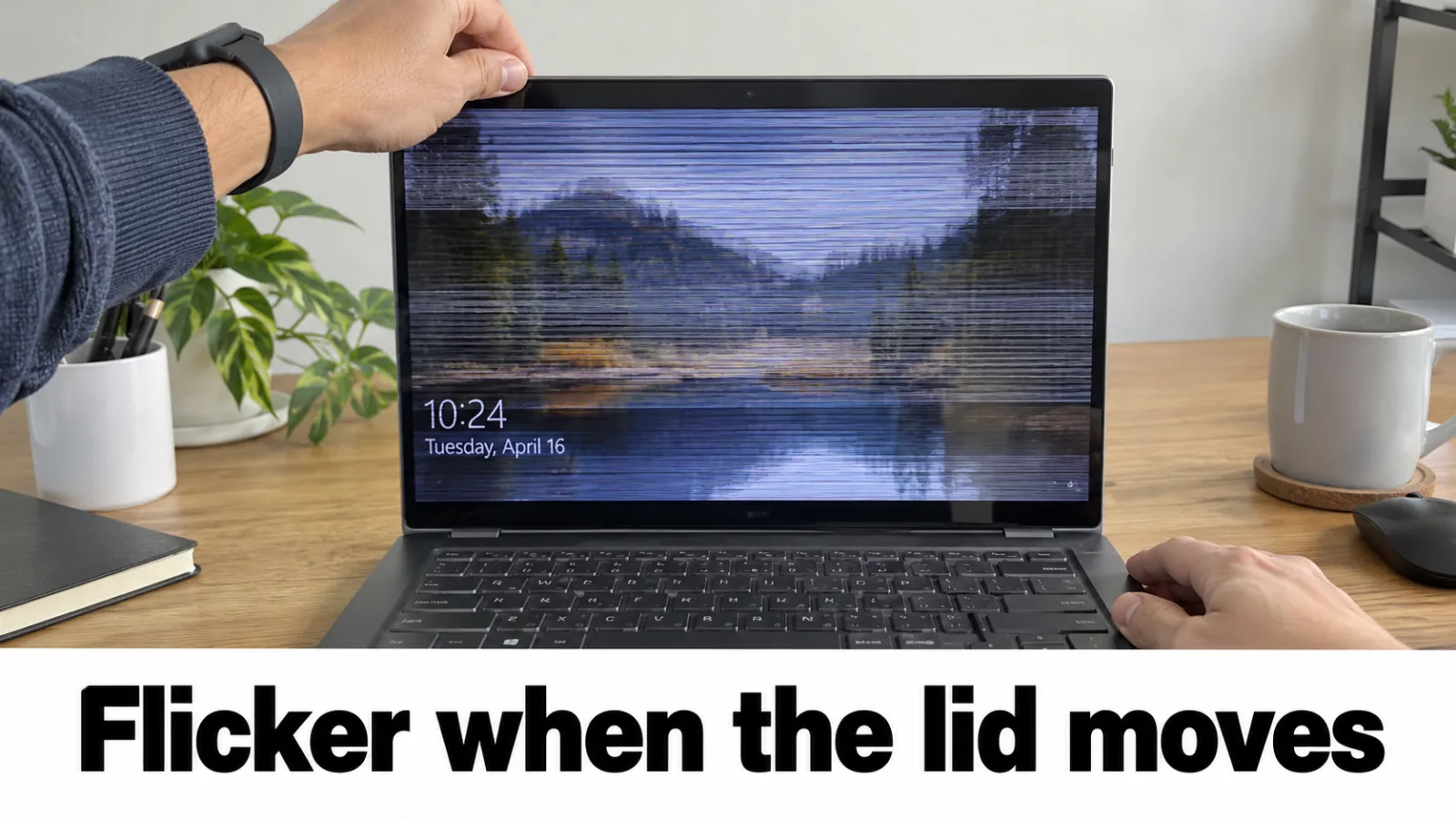 Notebook with intermittent flicker while moving the lid