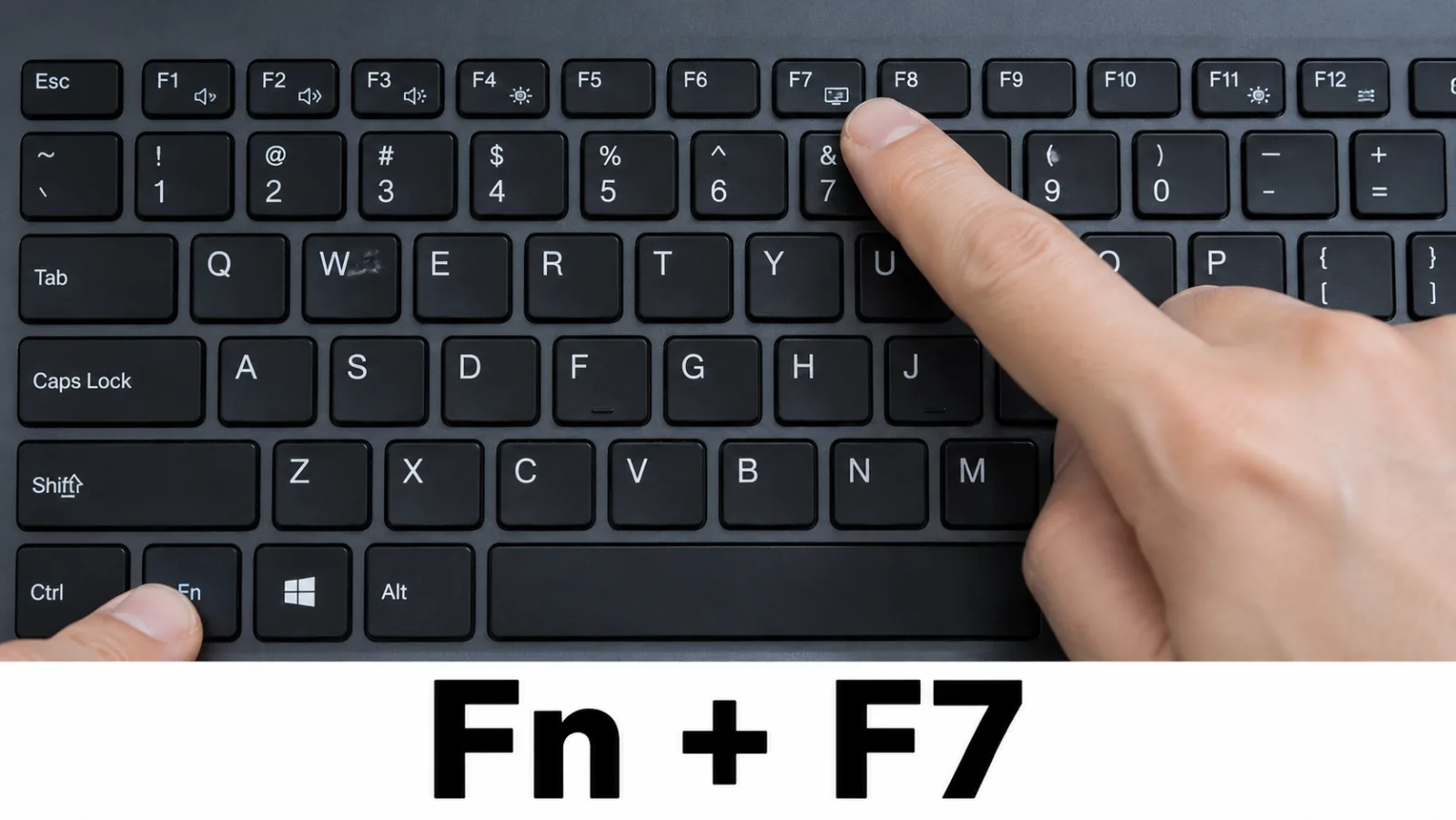 Lenovo laptop to external monitor; DisplayPort cable inset and Fn plus display key