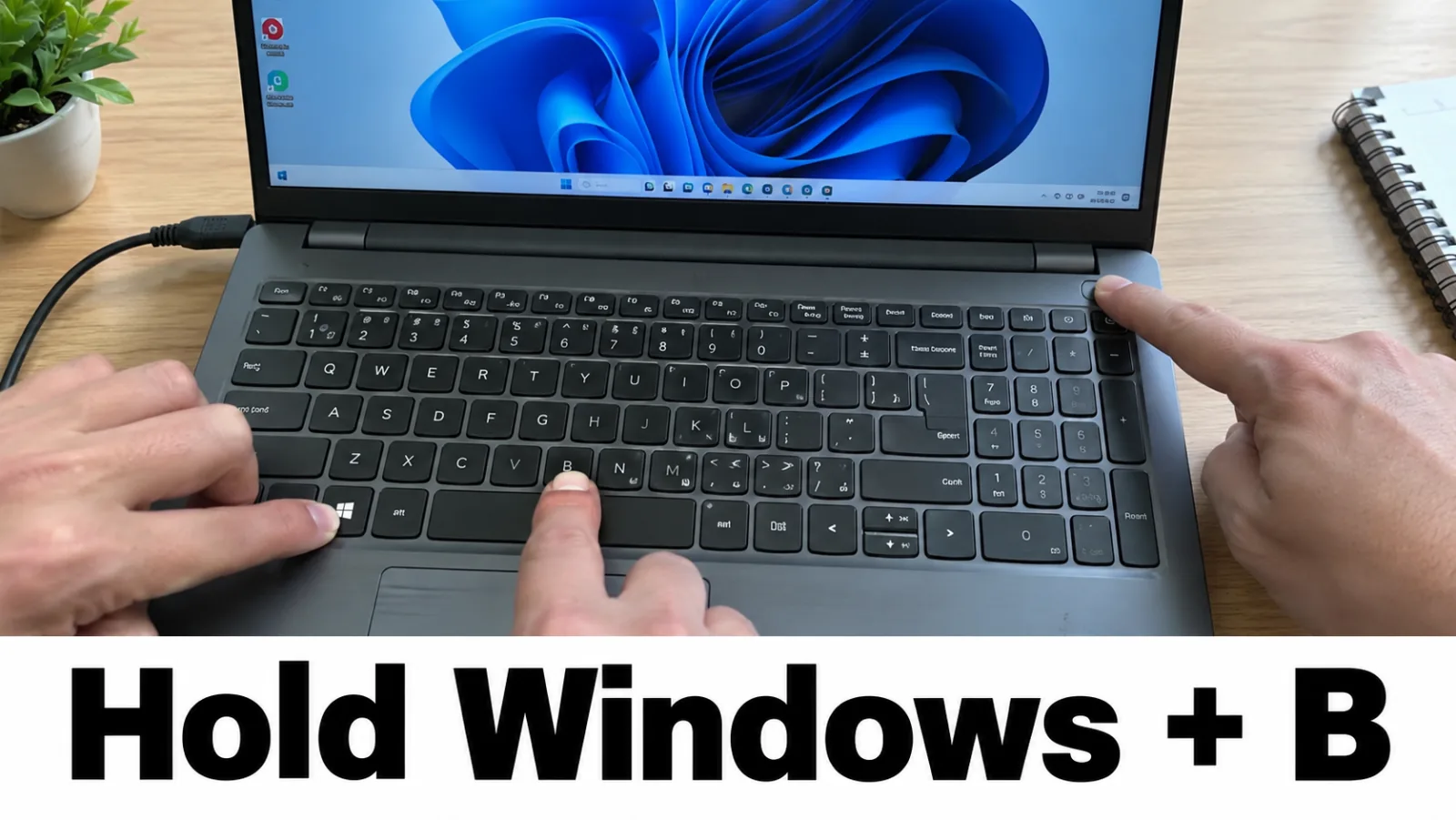 HP laptop Windows plus B BIOS recovery key combination