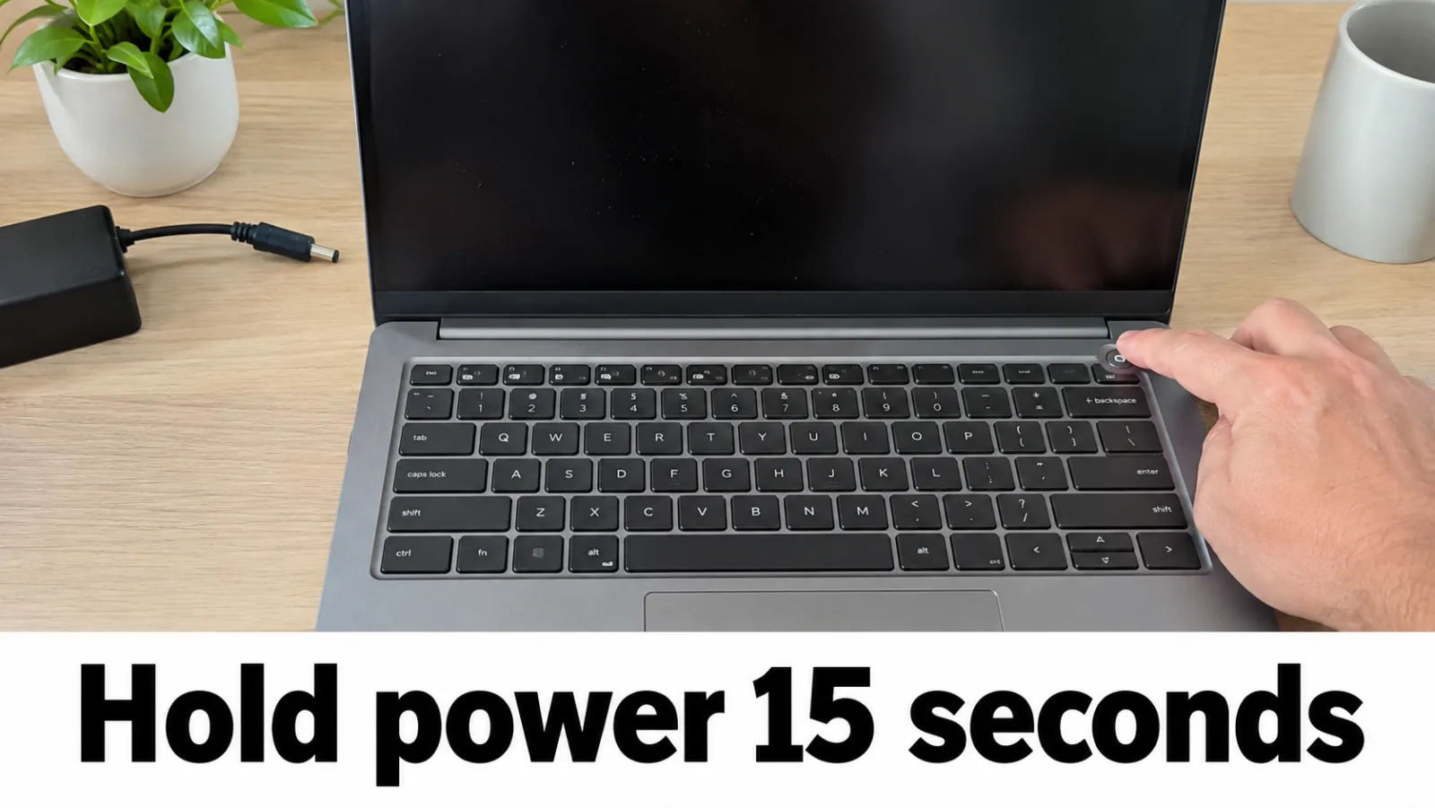 Lenovo laptop power button held for reset with AC unplugged